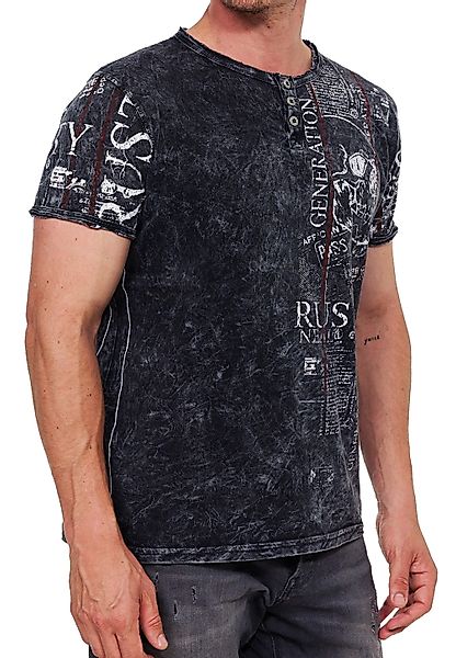 R-NEAL T-Shirt Henley T-Shirt mit Knopfleiste günstig online kaufen