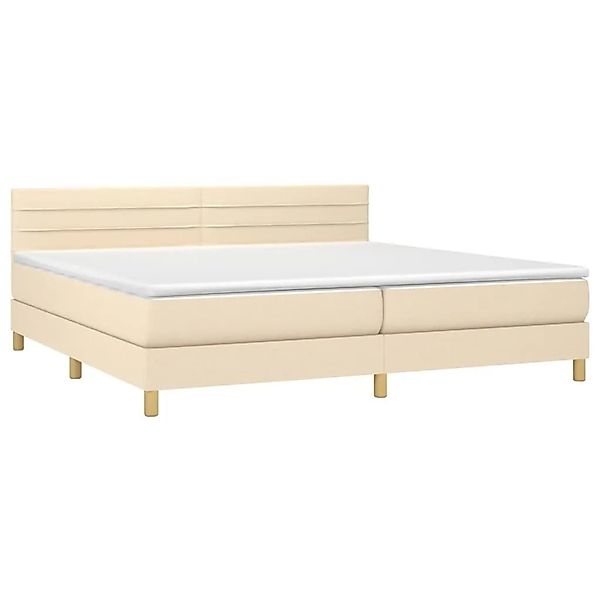 vidaXL Boxspringbett mit Matratze & LED Creme 200x200 cm Stoff 3133826 günstig online kaufen