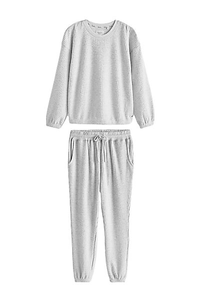 Next Pyjama Kuschliger Langarm-Schlafanzug mit Waffelstruktur günstig online kaufen