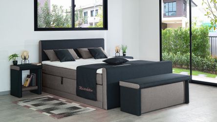 Meisterbetten Boxspringbett Amos (mit Motor, Fußteil, günstig online kaufen