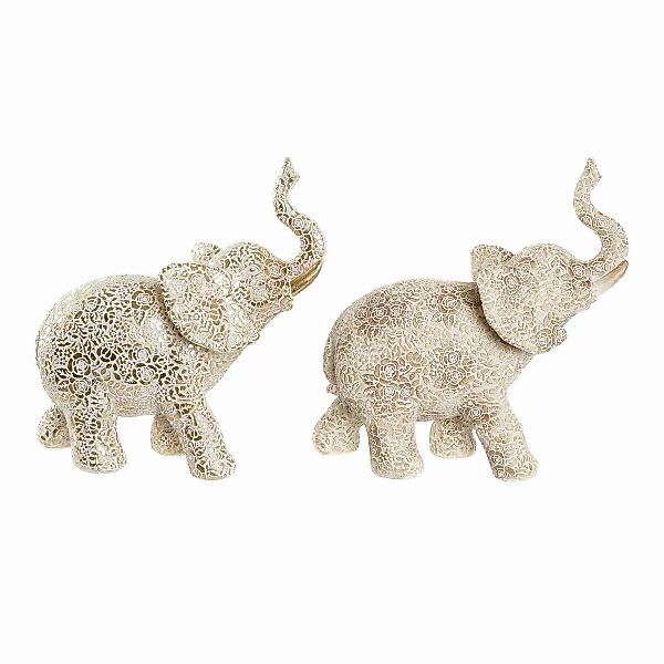 Deko-figur Dkd Home Decor Elefant Beige Golden Harz Kolonial (25 X 11,8 X 2 günstig online kaufen