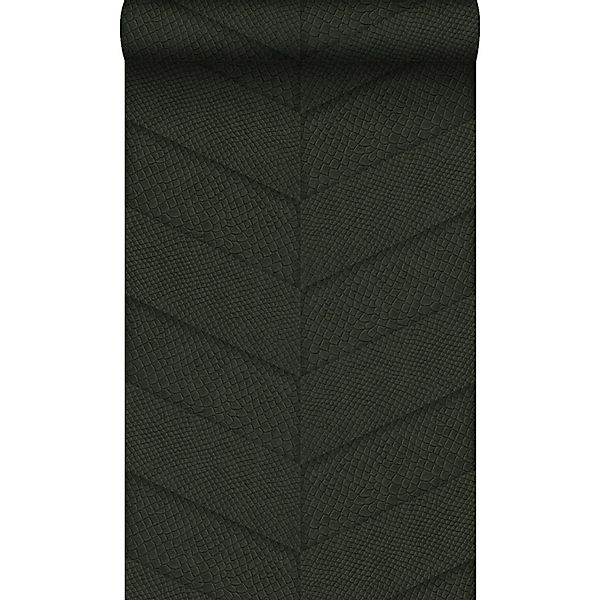 Origin Wallcoverings Tapete Fliesenmuster mit Schlangenhaut-Motiv Dunkelgrü günstig online kaufen