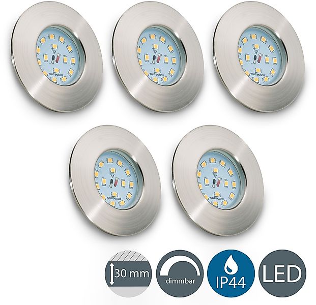 B.K.Licht LED Einbauleuchte 5er Set Bad günstig online kaufen
