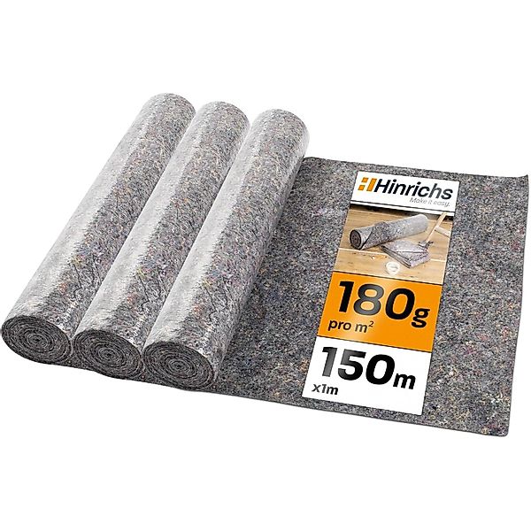 Hinrichs 3er Set Malervlies 50m x 1m Rolle 180g/m² günstig online kaufen