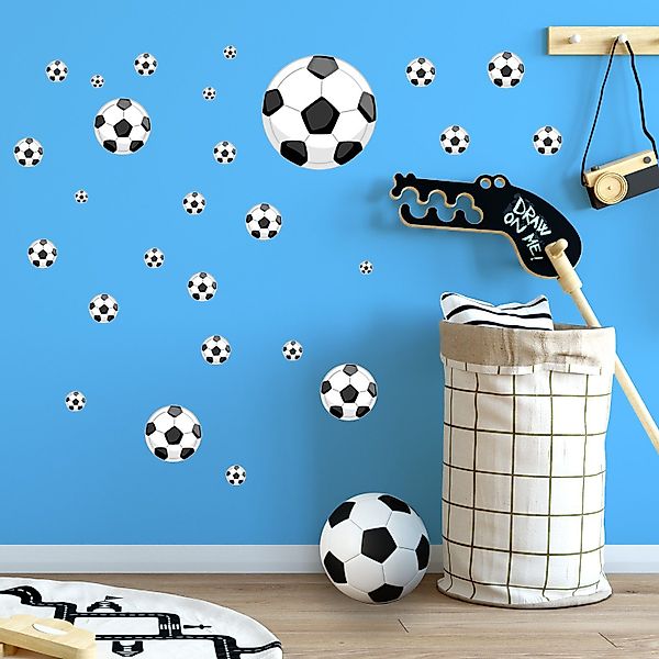 Sunnywall Wandtattoo Fussbälle Wandsticker Wandtattoo (2 günstig online kaufen