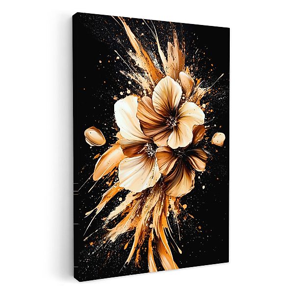OneMillionCanvasses® Leinwandbild Blumen - Gold - günstig online kaufen