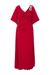 Ulla Popken Cocktailkleid Maxikleid Drapierung V-Ausschnitt günstig online kaufen