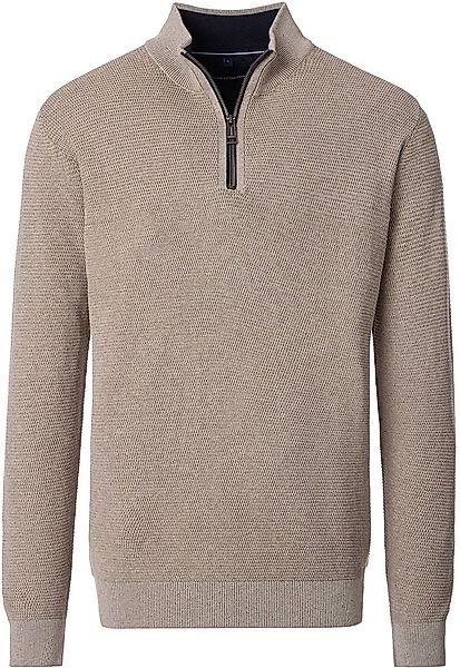 Casa Moda Halfzip Pullover Structure Beige - Größe 4XL günstig online kaufen