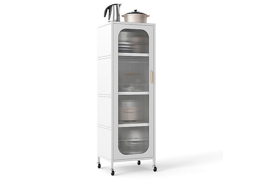 COSTWAY Vorratsschrank Küchenschrank auf Rollen schmal mit verstellbaren Re günstig online kaufen