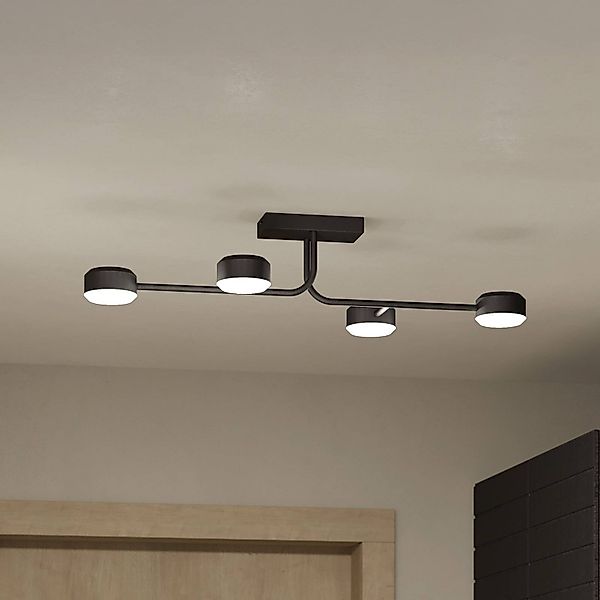 LED-Deckenleuchte Clavellina, schwarz, vierflammig günstig online kaufen