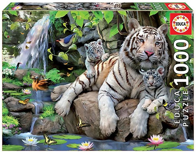 Educa Puzzle 9214808 - Bengal White Tigers - 1000 Teile Puzzle günstig online kaufen