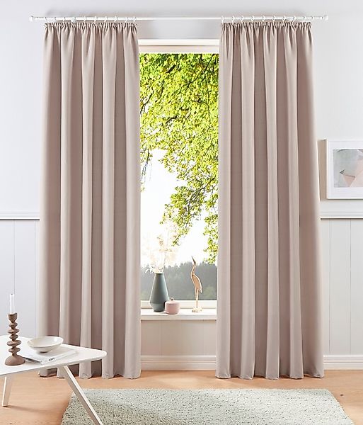 my home Vorhang »Raja, Gardinen mit Kräuselband, Vorhänge Wohnzimmer« Kräus günstig online kaufen