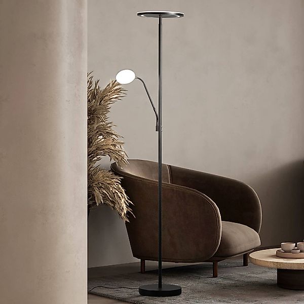 LED-Stehlampe Sorento, sandschwarz, Höhe 182 cm, Leselicht günstig online kaufen