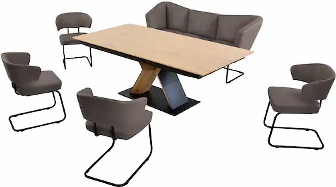 K+W Komfort & Wohnen Essgruppe »Mikkado Tube«, (6 tlg.), 4 Freischwinger un günstig online kaufen