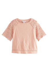 Next T-Shirt Kurzarm-T-Shirt mit Häkeldetail aus günstig online kaufen