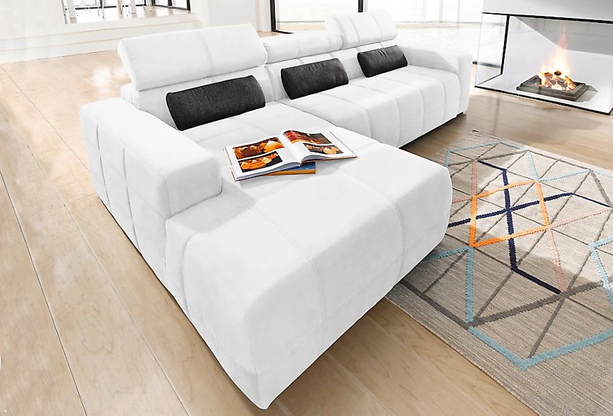 DOMO collection Ecksofa »Brandon B/T/H: 289/177/80 cm, whlw. mit Sitztiefen günstig online kaufen