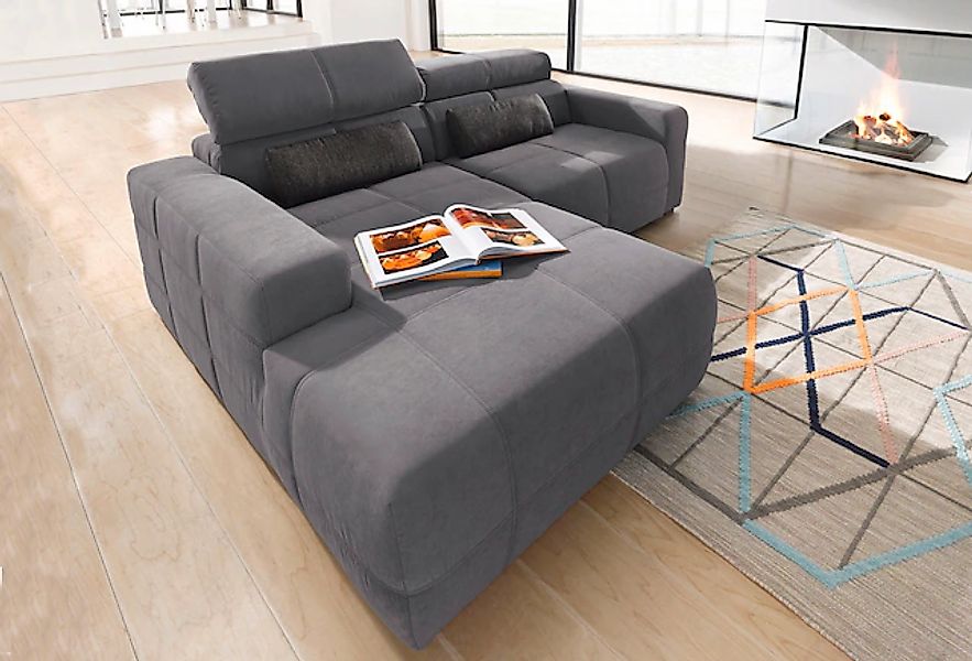 DOMO collection Ecksofa »Brandon B/T: 214/175 cm, belastbar bis 140kg/ Sitz günstig online kaufen