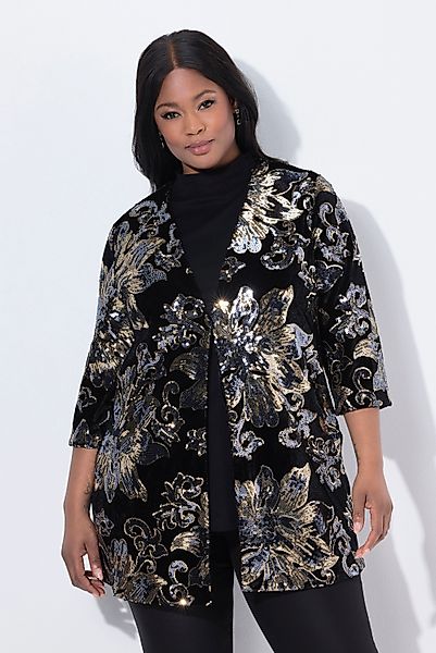 Ulla Popken Sommerjacke Samtjacke A-Linie Pailletten günstig online kaufen