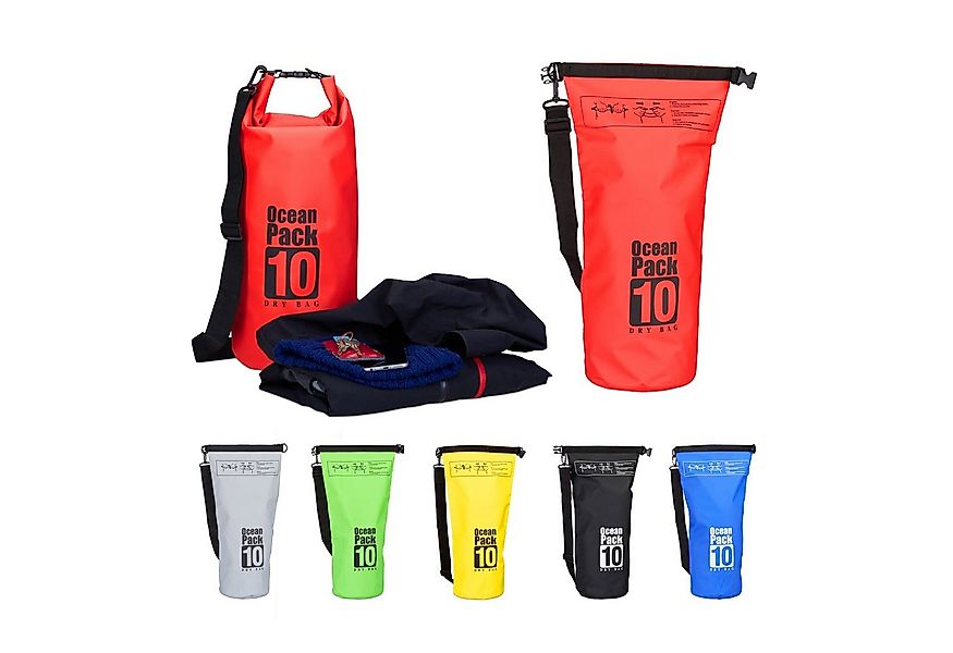 relaxdays Packsack Ocean Pack 10L wasserdicht, rot günstig online kaufen