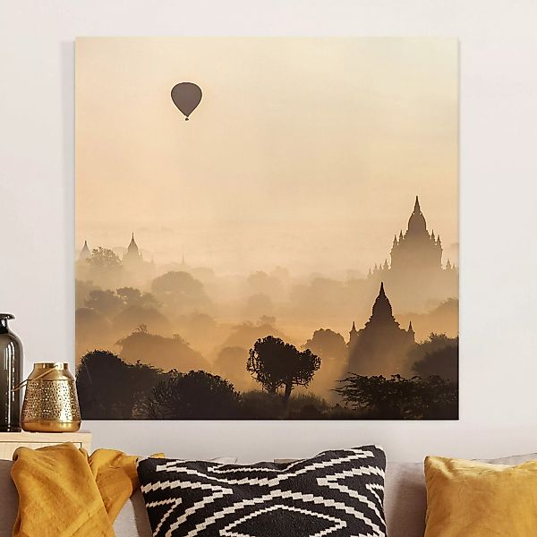 Leinwandbild Heißluftballon im Nebel günstig online kaufen