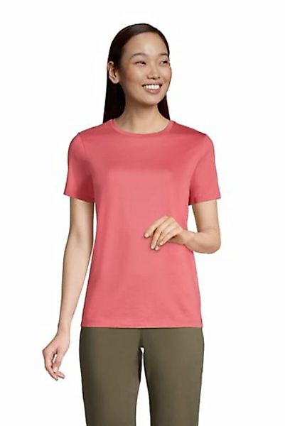 Supima Kurzarm-Shirt mit rundem Ausschnitt, Damen, Größe: S Normal, Rot, Ba günstig online kaufen