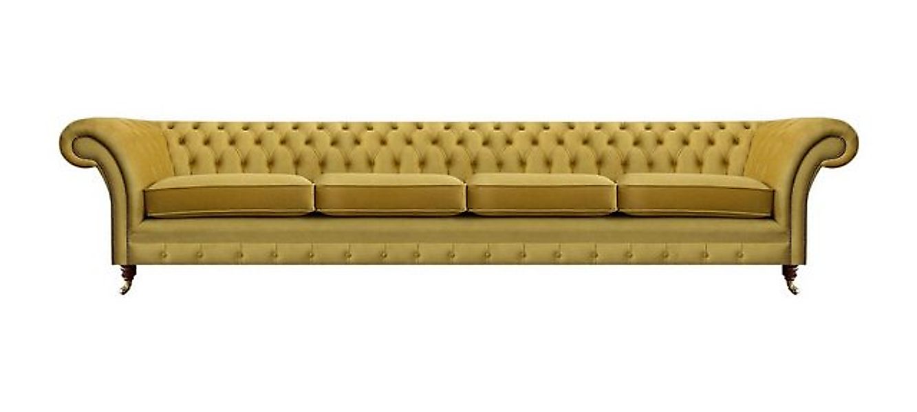 Xlmoebel Sofa Chesterfield Viersitzer Couch in Gelb für das Wohnzimmer - Po günstig online kaufen