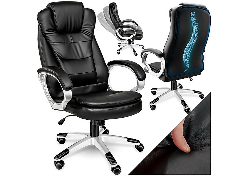 tectake Chefsessel Bürostuhl (Set, 1 St), Verstärkt gepolsterte Nackenkopfs günstig online kaufen