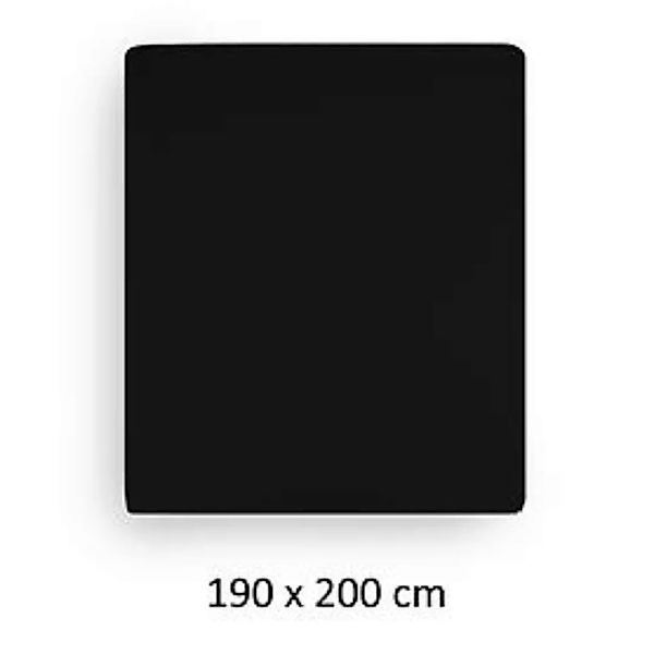 Spannbettlaken 'Lavara' schwarz, 190 x 200 cm günstig online kaufen