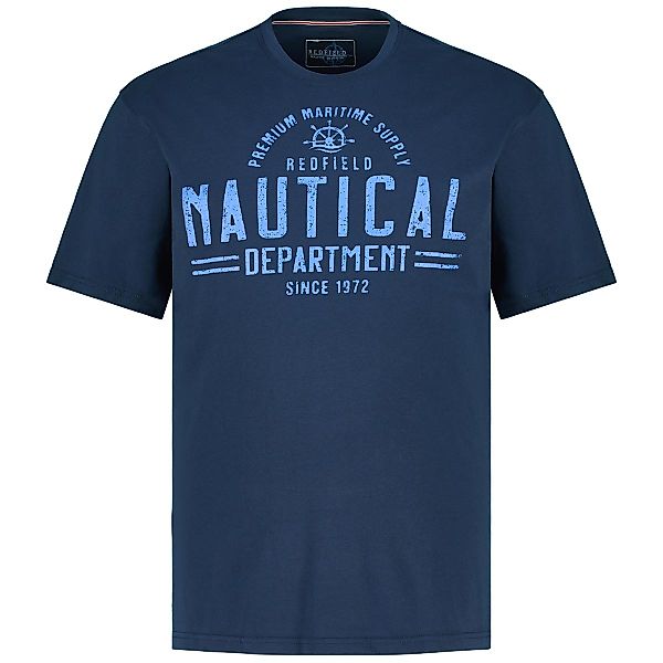 Redfield T-Shirt mit Label-Print Farbe dunkelblau Größe: 10XL günstig online kaufen