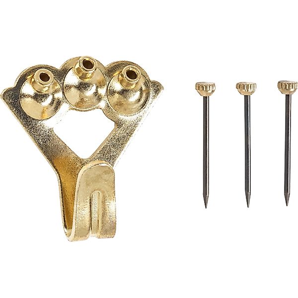 Wandhaken Vermessingt mit Stift Gr. 4 3 Stück günstig online kaufen