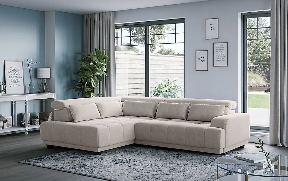 COTTA Ecksofa "Jade - L Form, Sitzbreite 201 cm" inkl. Kopfteilverstellung günstig online kaufen