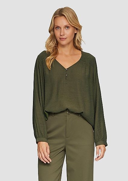 s.Oliver Langarmbluse Bluse Strukturierte Bluse aus Viskosemix mit Smok Det günstig online kaufen