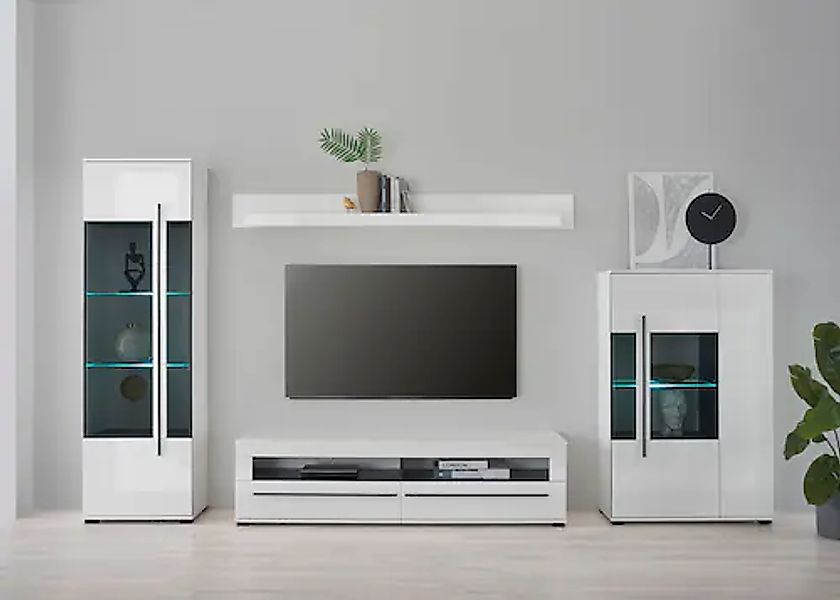 INOSIGN Wohnwand »Cantara, moderne Anbauwand, Wohnzimmer-Set, in Eiche Evok günstig online kaufen