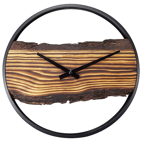 NEXTIME Wanduhr 3264BR (aus echtem Massivholz) günstig online kaufen