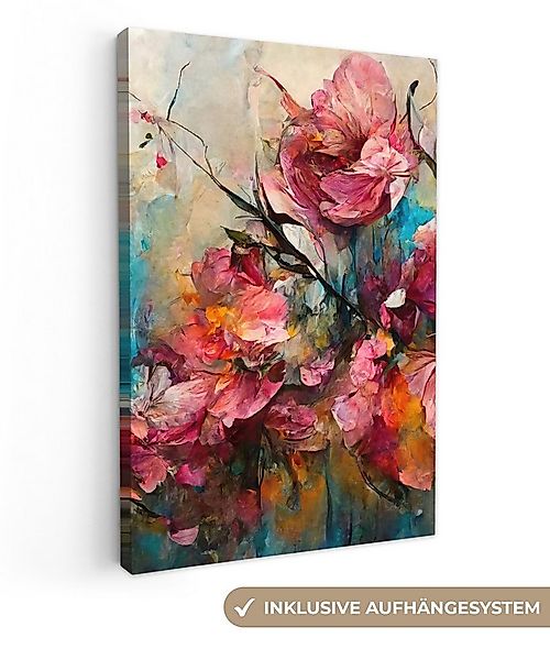 OneMillionCanvasses® Leinwandbild Kunst - Blumen - Rosa - Rosen - Natur, Fo günstig online kaufen
