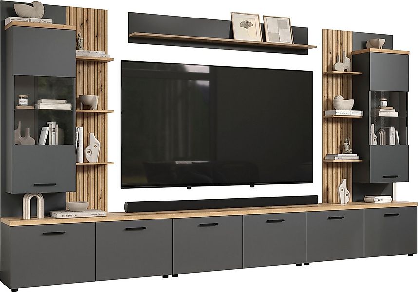 Home affaire Wohnwand Bajo, (6-St), Set bestehend aus: 3x TV-Lowboards, 2x günstig online kaufen