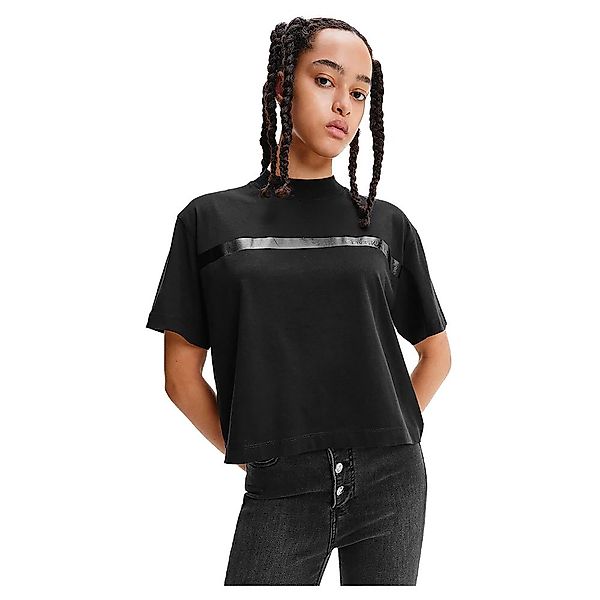 Calvin Klein Jeans Shiny Logo Blocking Kurzärmeliges T-shirt XS Ck Black günstig online kaufen