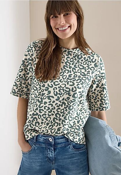 Kurzarm Sweatshirt mit Leo-Print günstig online kaufen