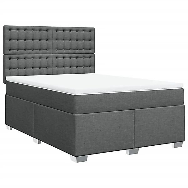 vidaXL Boxspringbett mit Matratze Dunkelgrau 140x200 cm Stoff 3290526 günstig online kaufen