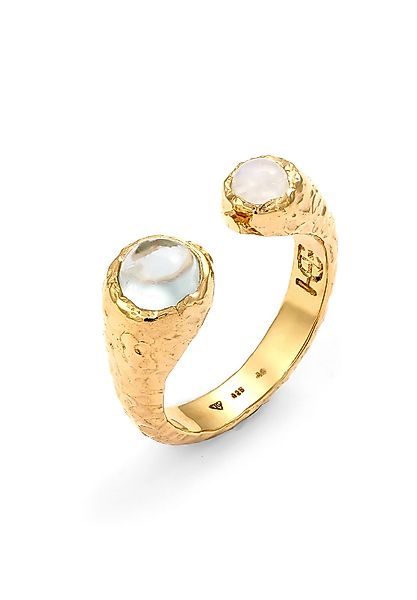 HAZE & GLORY Fingerring Mondstein Aquamarin günstig online kaufen