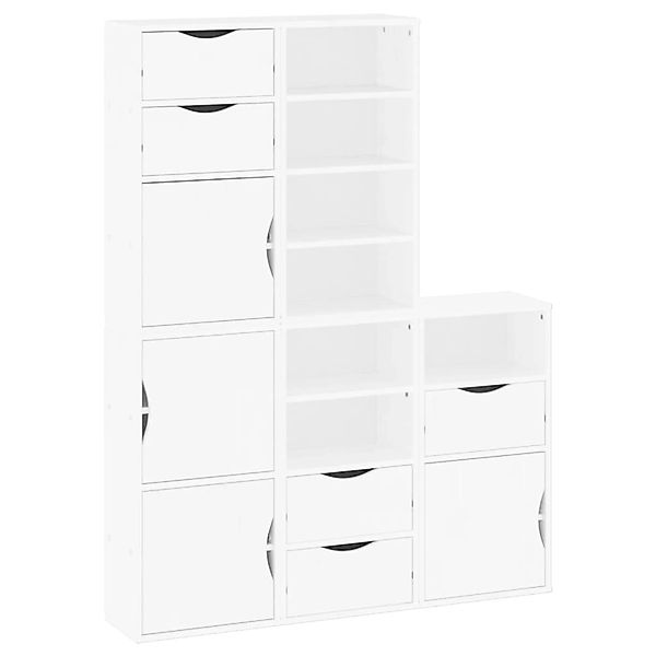 vidaXL Beistellschränke 5 Stk ODDA Weiß 40x24x79 cm Massivholz Kiefer 33653 günstig online kaufen