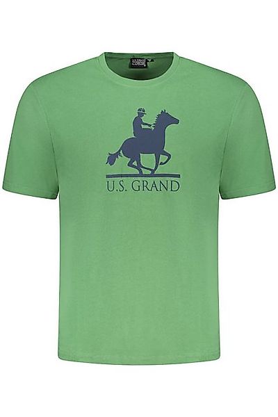 U.S. GRAND POLO T-Shirt Herren Kurzarm T-Shirt in Grün mit Print und günstig online kaufen