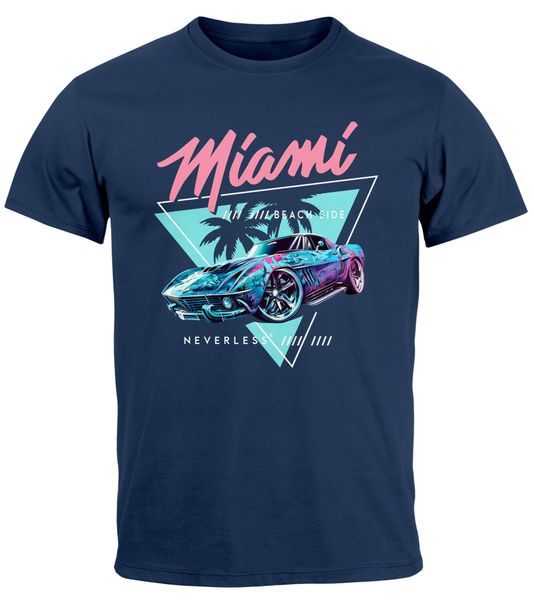 Neverless Print-Shirt Herren T-Shirt Bedruckt Miami günstig online kaufen