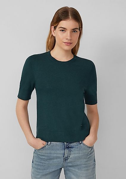 s.Oliver Strickpullover Kurzärmeliger Strickpullover mit Rippbündchen günstig online kaufen