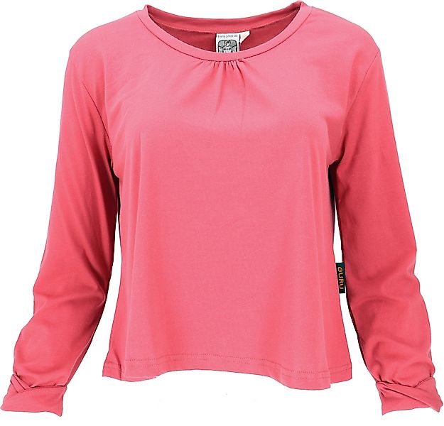 Guru-Shop Longsleeve Einfarbiges Basic Shirt, lockeres günstig online kaufen