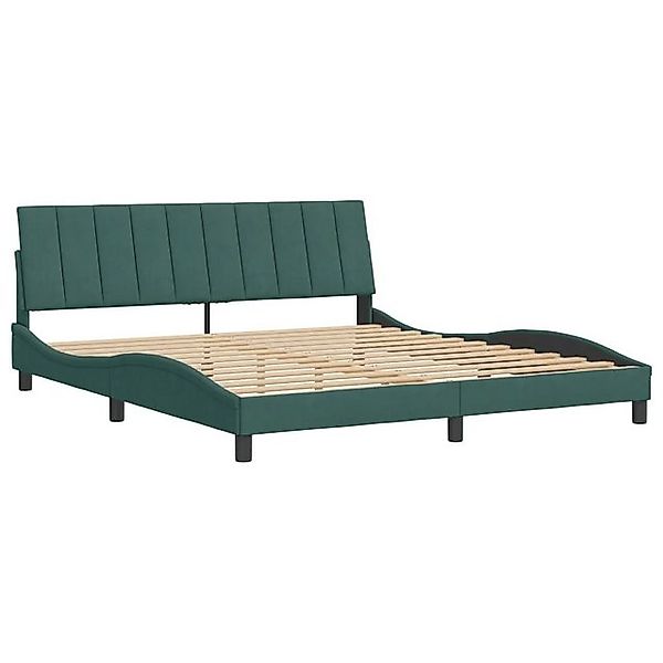 furnicato Bettgestell ohne Matratze "Hanko" Dunkelgrün 180x200 cm Samt (1-t günstig online kaufen