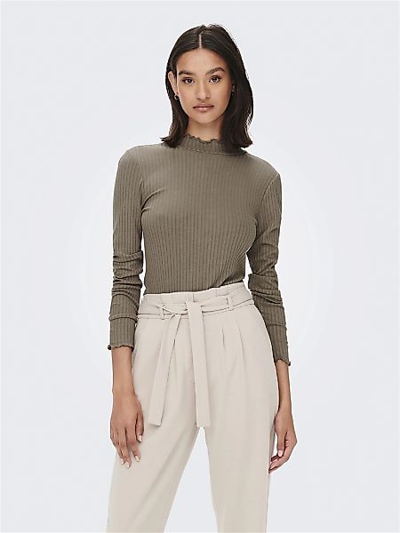 JDY "JDYFRANSISKA L/S HIGHNECK TOP JRS NOOS" mit gewellten Säumen günstig online kaufen