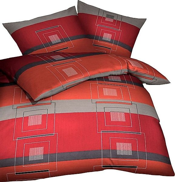 Kaeppel Bettwäsche Kaeppel Biber Bettwäsche Quartetto Chili Rot Grau Anthra günstig online kaufen