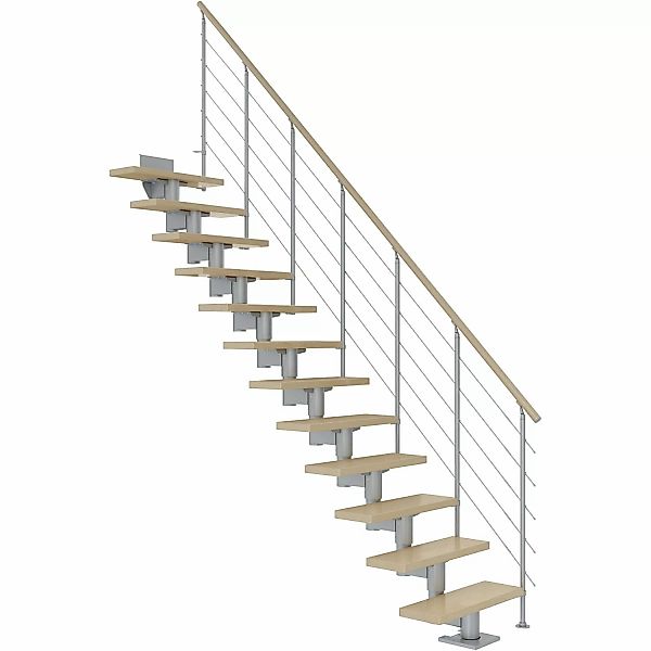 Dolle Mittelholmtreppe Cork Ahorn Perlgrau GH bis 337 cm Gerade 75 cm FSC günstig online kaufen