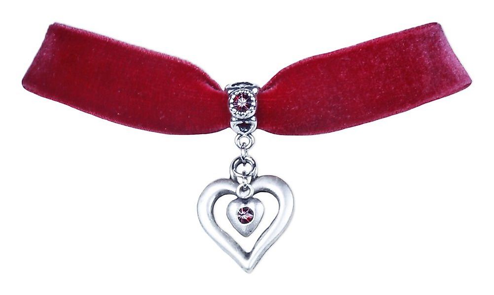 LUISIA® Collier Samt Kropfband Herz in Herz mit Swarovski® Elements (inkl. günstig online kaufen